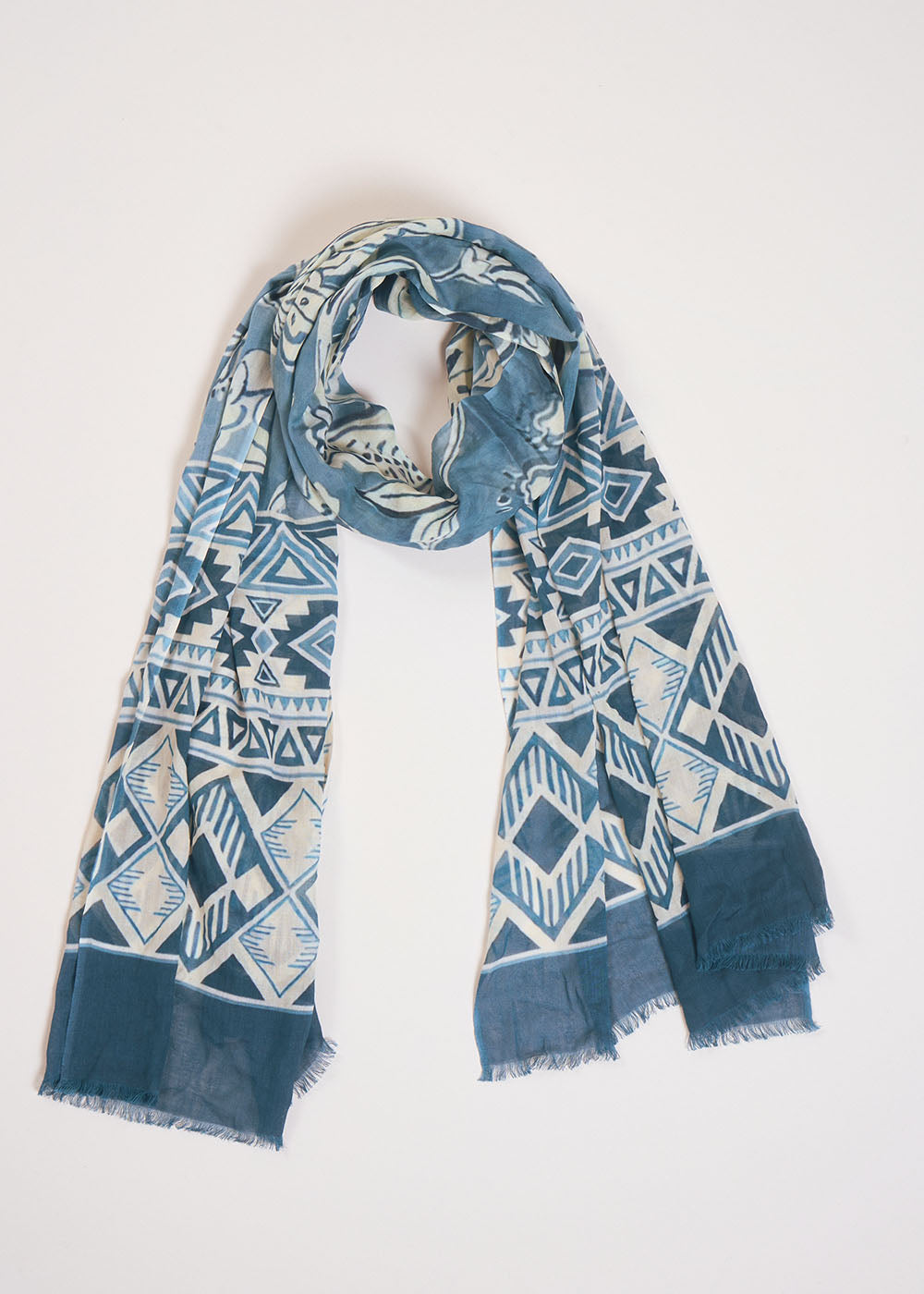 FRANCA Foulard à imprimé floral et graphique - 1 - Sud Express - Sud Express