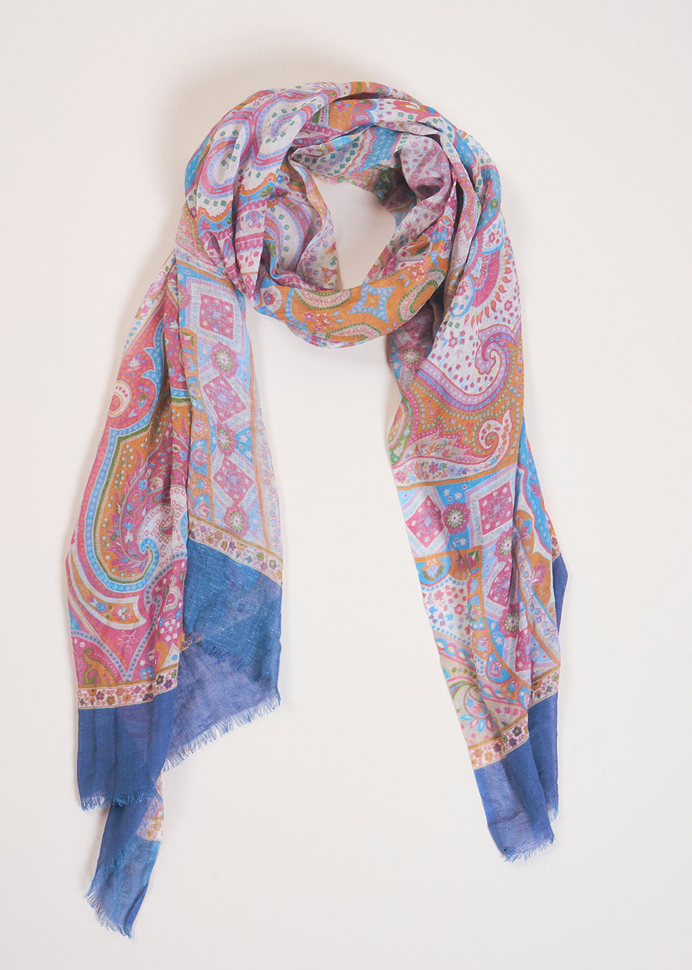 FABIENNE Foulard rectangulaire imprimé esprit cachemire - 1 - Sud Express - Sud Express