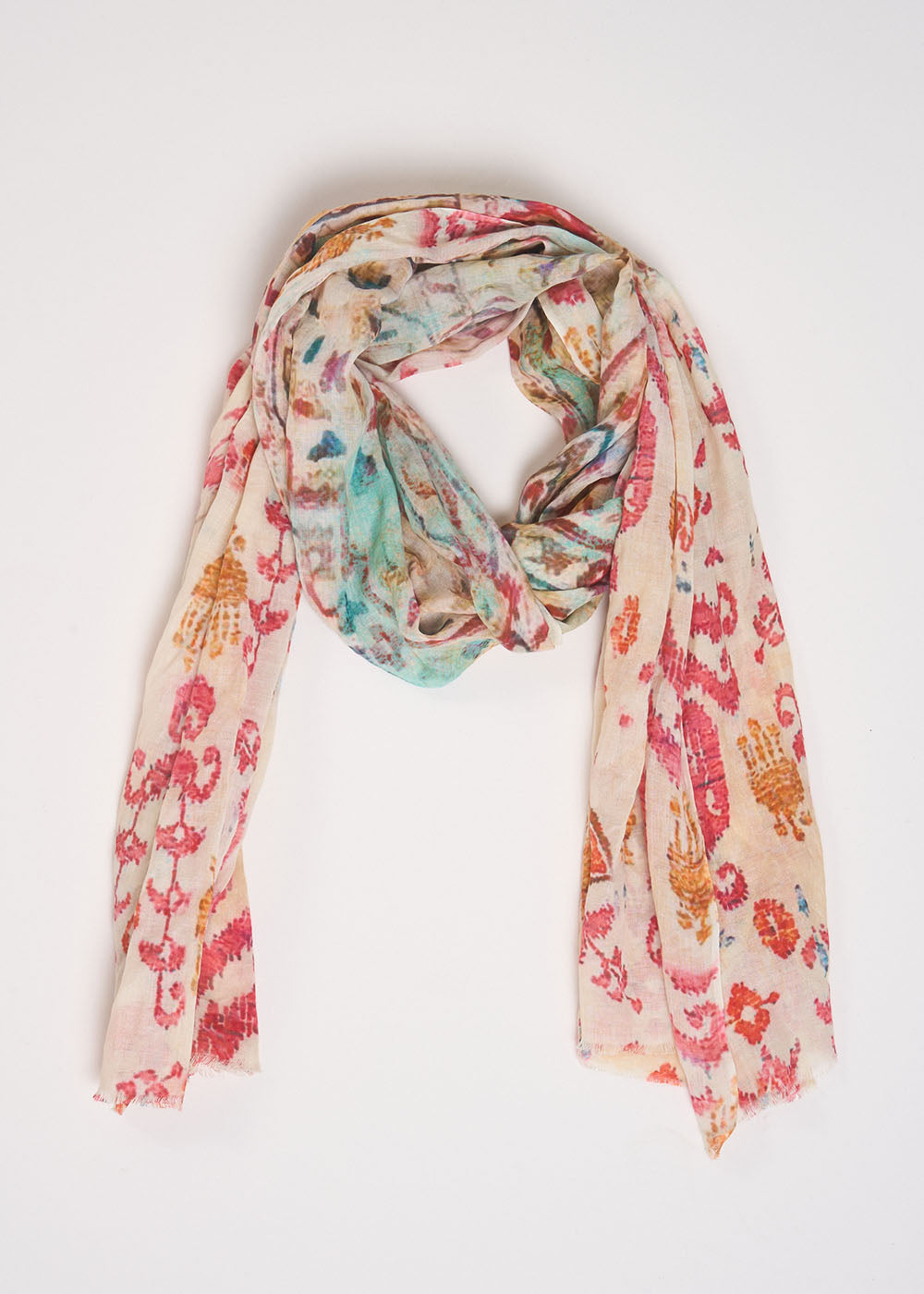 FLAVIE Foulard rectangulaire imprimé en coton - 1 - Sud Express - Sud Express