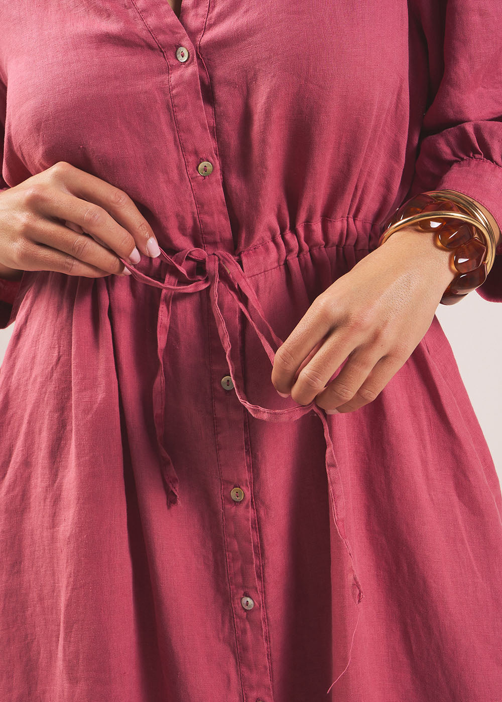 REBANE Robe longue en lin avec lien taille - 2 - Sud Express - Sud Express