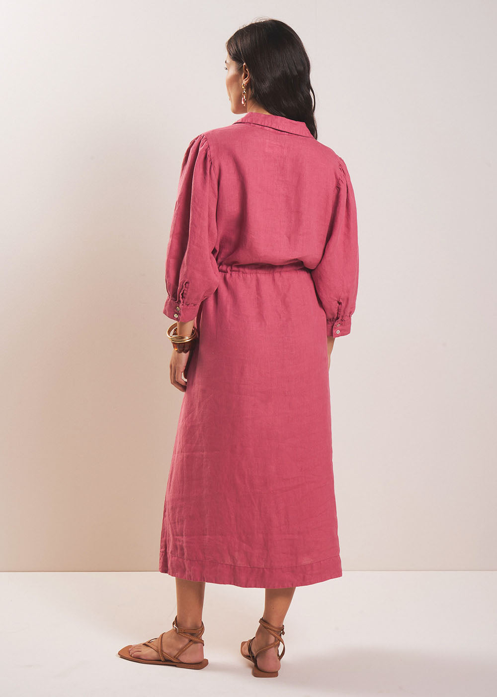 REBANE Robe longue en lin avec lien taille - 3 - Sud Express - Sud Express