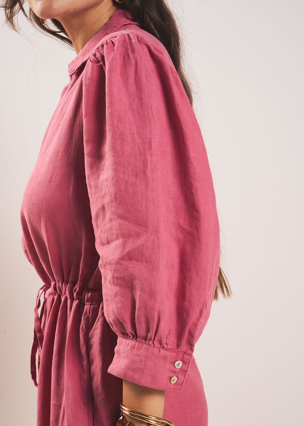 Robe longue en lin avec lien taille - Sud Express - 6 - Sud Express