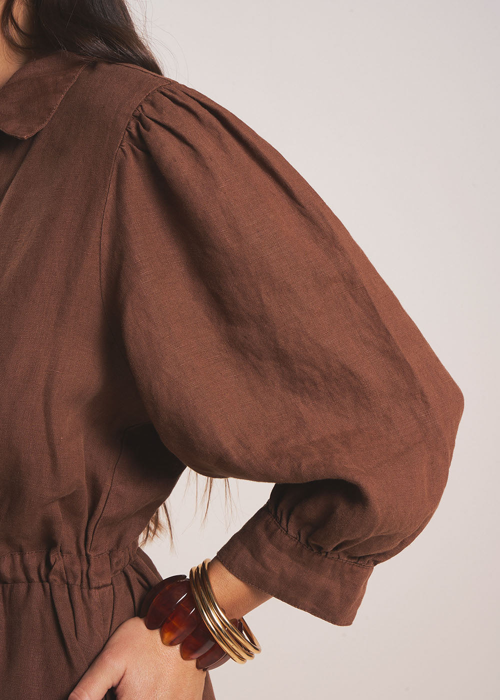 Robe longue en lin avec lien taille - Sud Express - 5 - Sud Express