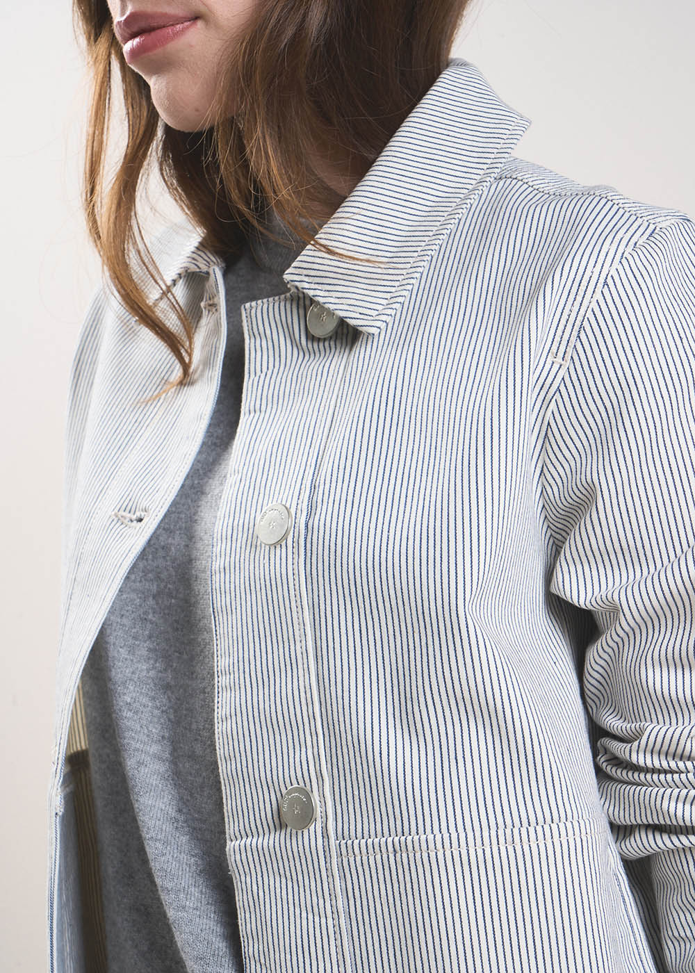 VULYSSE Blouson boxy rayé à col chemise - 2 - Sud Express - Sud Express