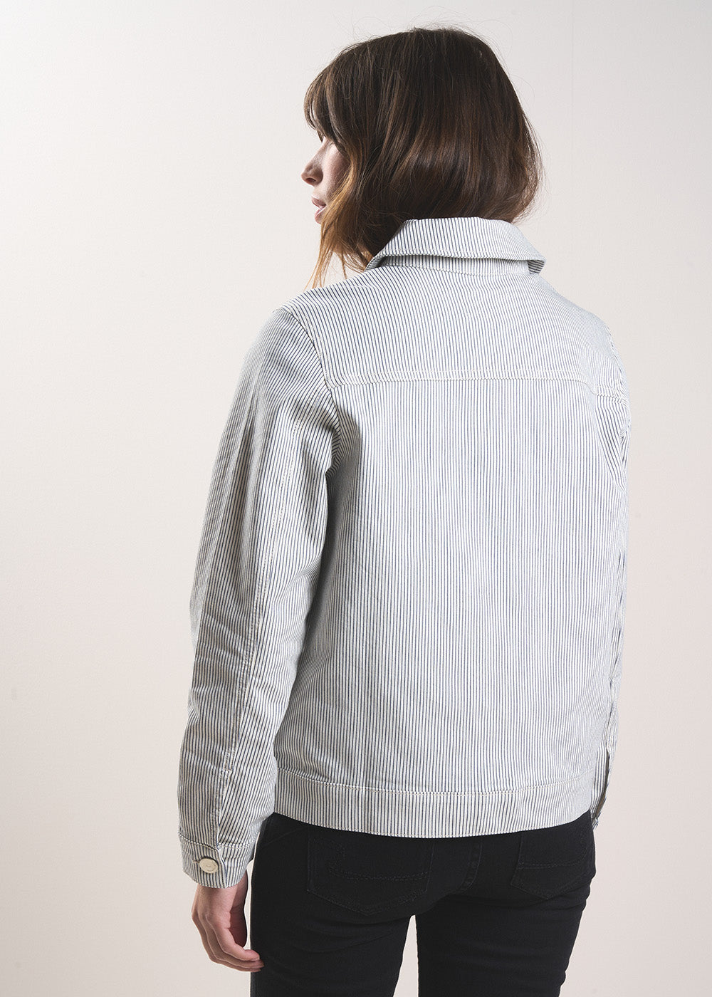 VULYSSE Blouson boxy rayé à col chemise - 3 - Sud Express - Sud Express