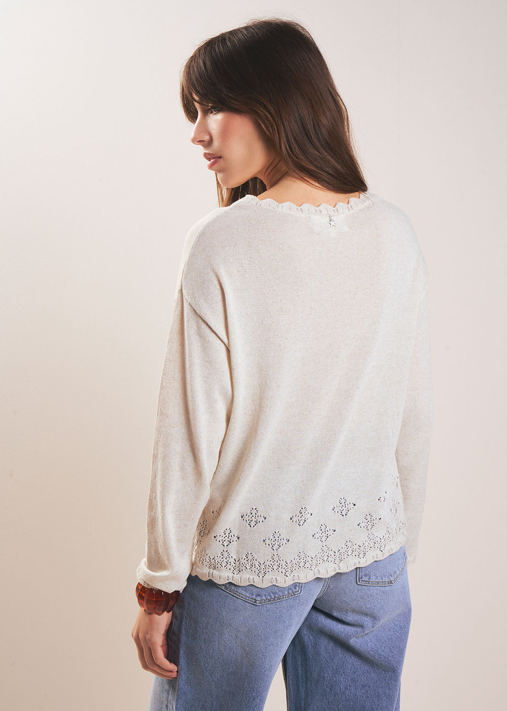 Pull col rond avec jeu de maille - Sud Express - 3 - Sud Express