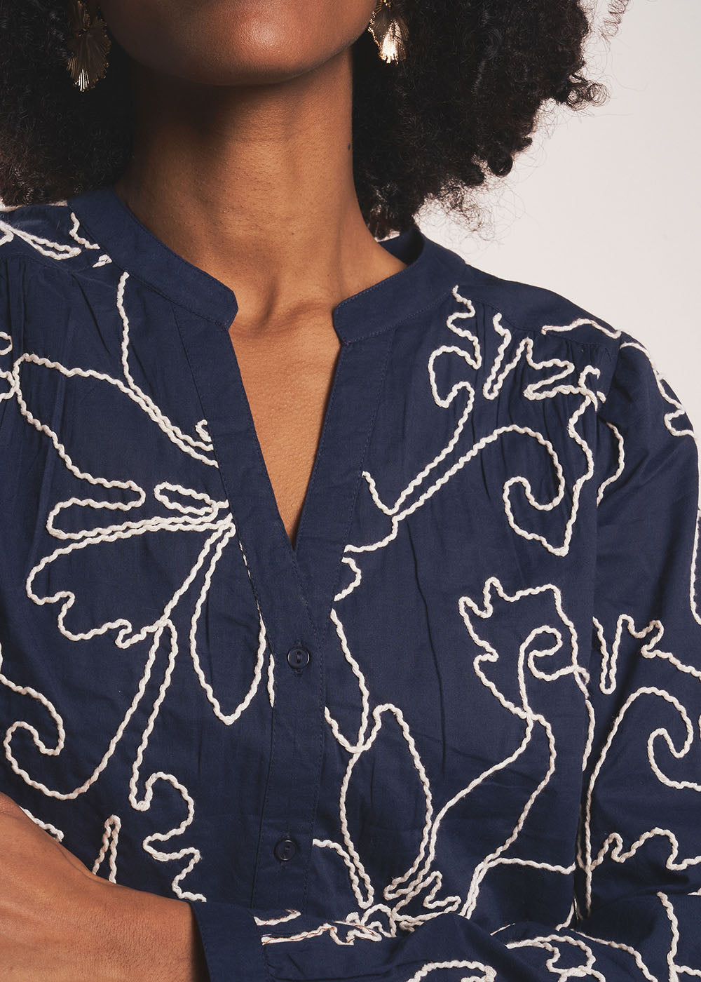 CAMARNIA Chemise à motifs floraux et col tunisien - 2 - Sud Express - Sud Express