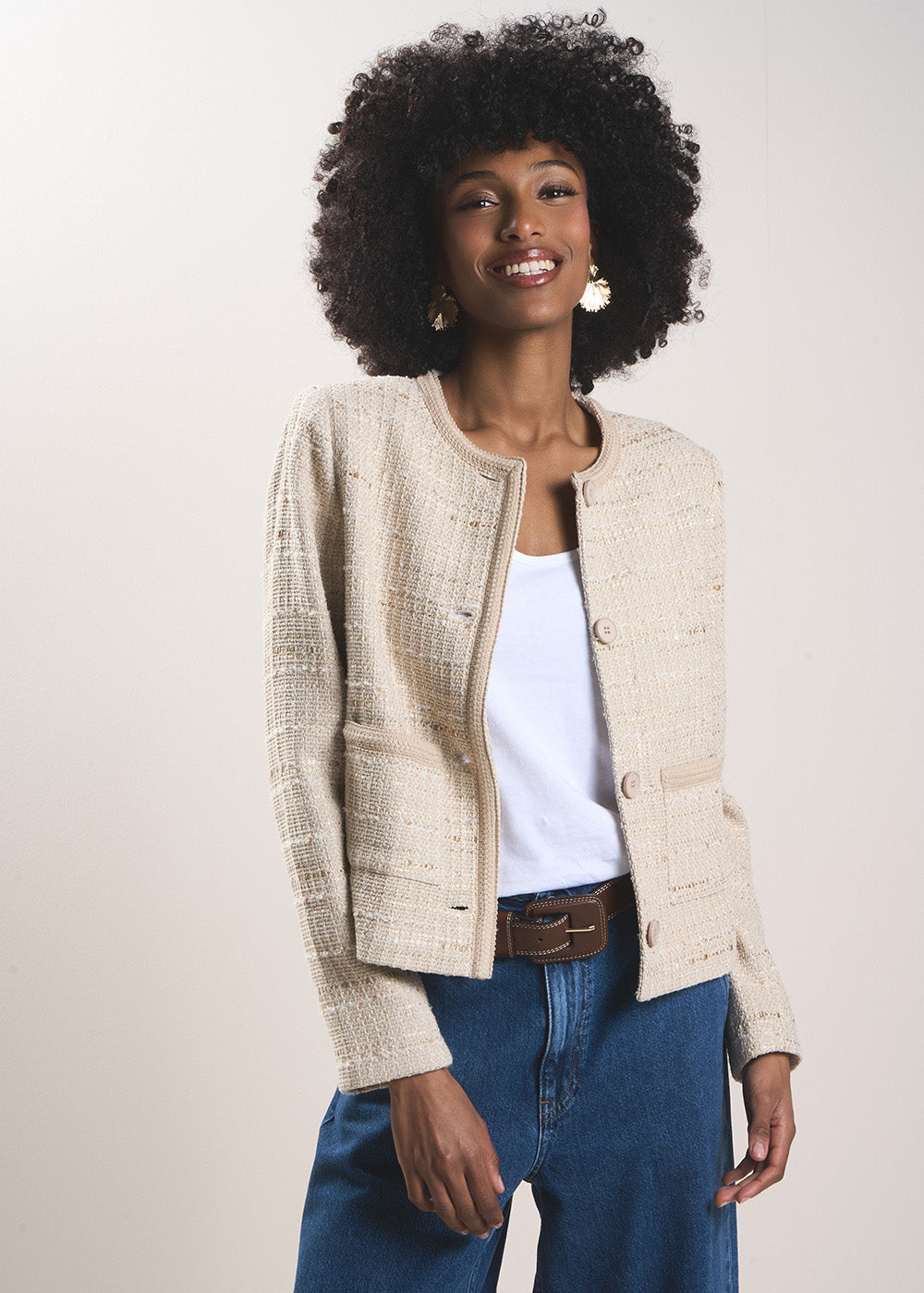 VAHAMI Veste courte en tweed - 1 - Sud Express - Sud Express