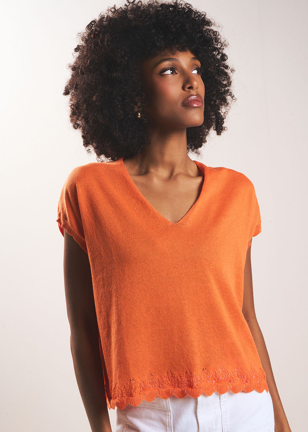 MARGARA Pull sans manches à col V - 1 - Sud Express - Sud Express