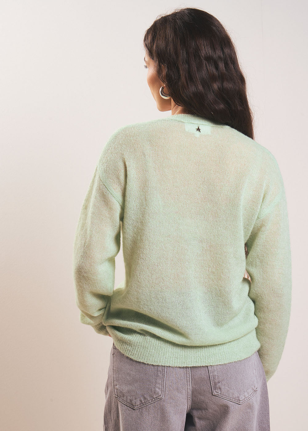 MIGUELY Pull col V en mohair - 3 - Sud Express - Sud Express