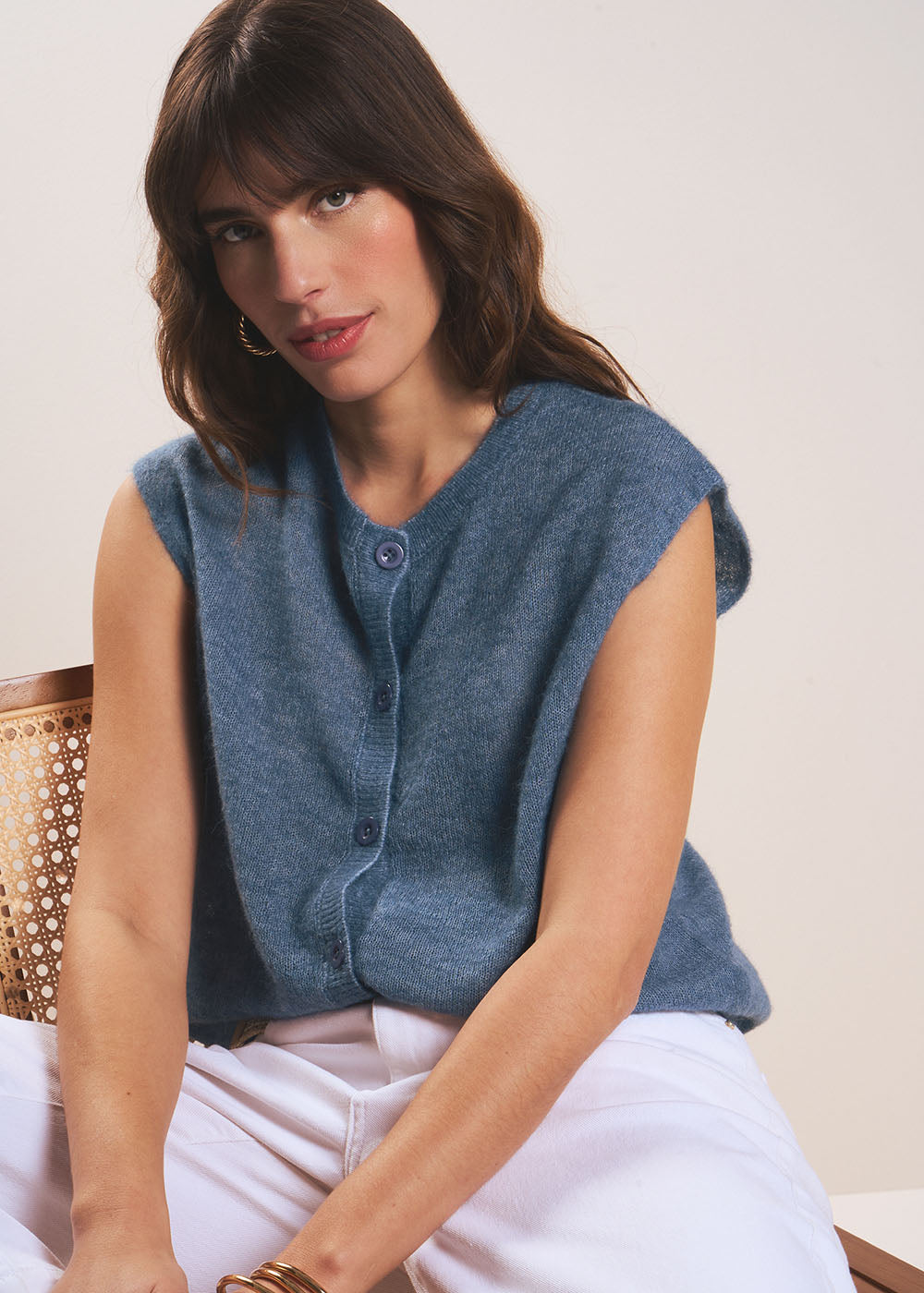 GILETTE Gilet sans manches et col rond - 1 - Sud Express - Sud Express