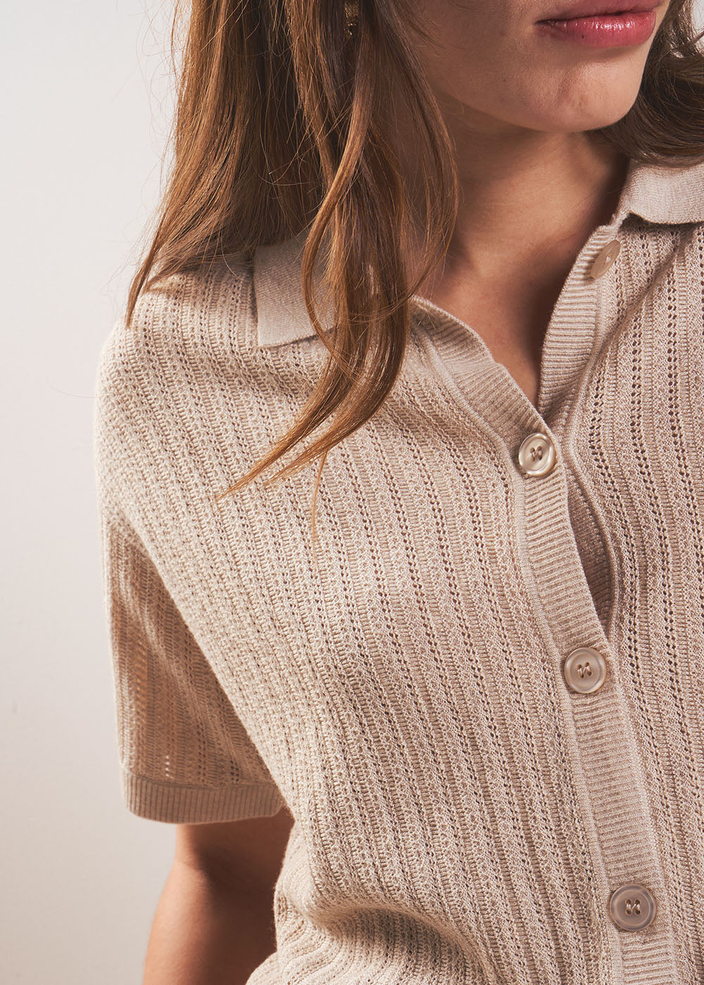 Gilet oversize à manches courtes et col chemise - Sud Express - 2 - Sud Express