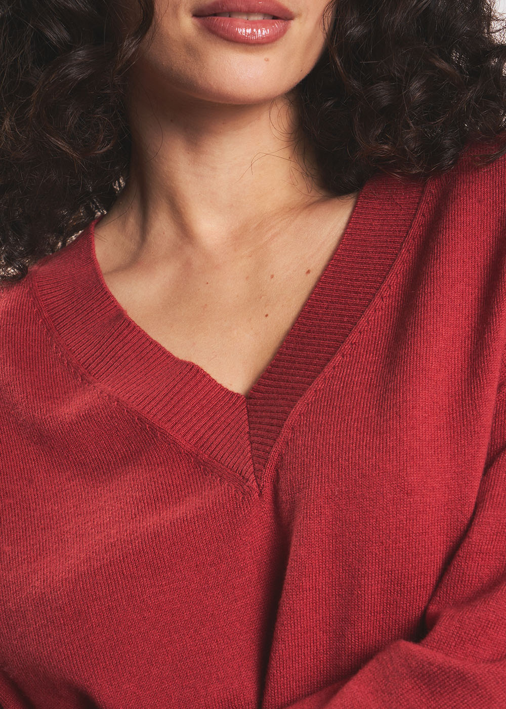 MIANALA Pull col V en coton laine - 2 - Sud Express - Sud Express