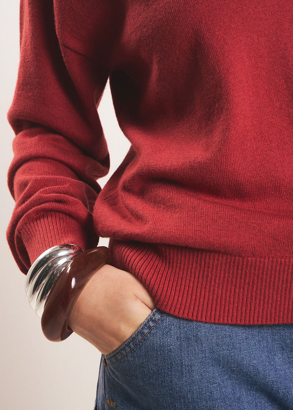 MIANALA Pull col V en coton laine - 4 - Sud Express - Sud Express