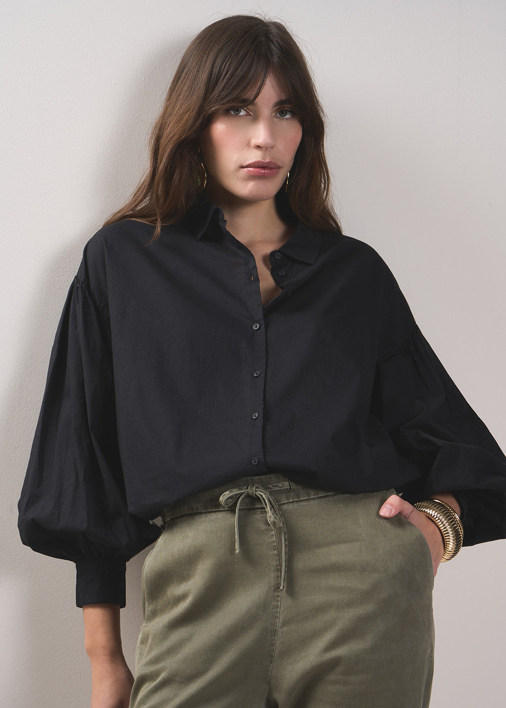 CATALIBA Chemisier en voile de coton à manches longues - 1 - Sud Express - Sud Express