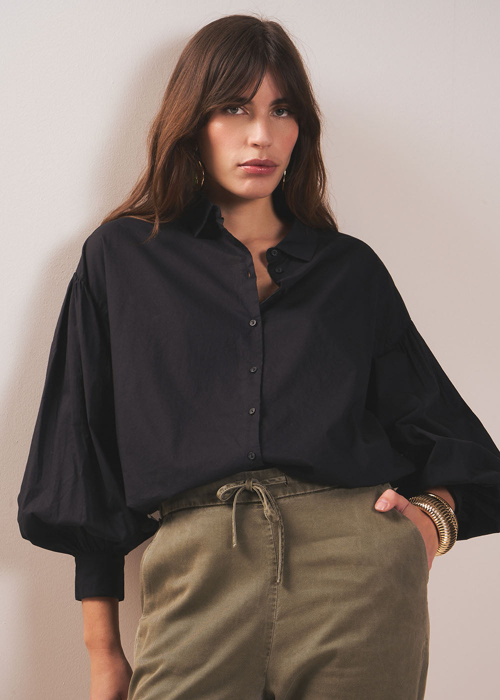 CATALIBA Chemisier en voile de coton à manches longues - 1 - Sud Express - Sud Express