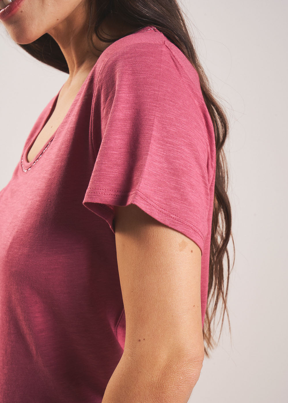 TORNADI Tee-shirt col danseuse en coton modal - 2 - Sud Express - Sud Express