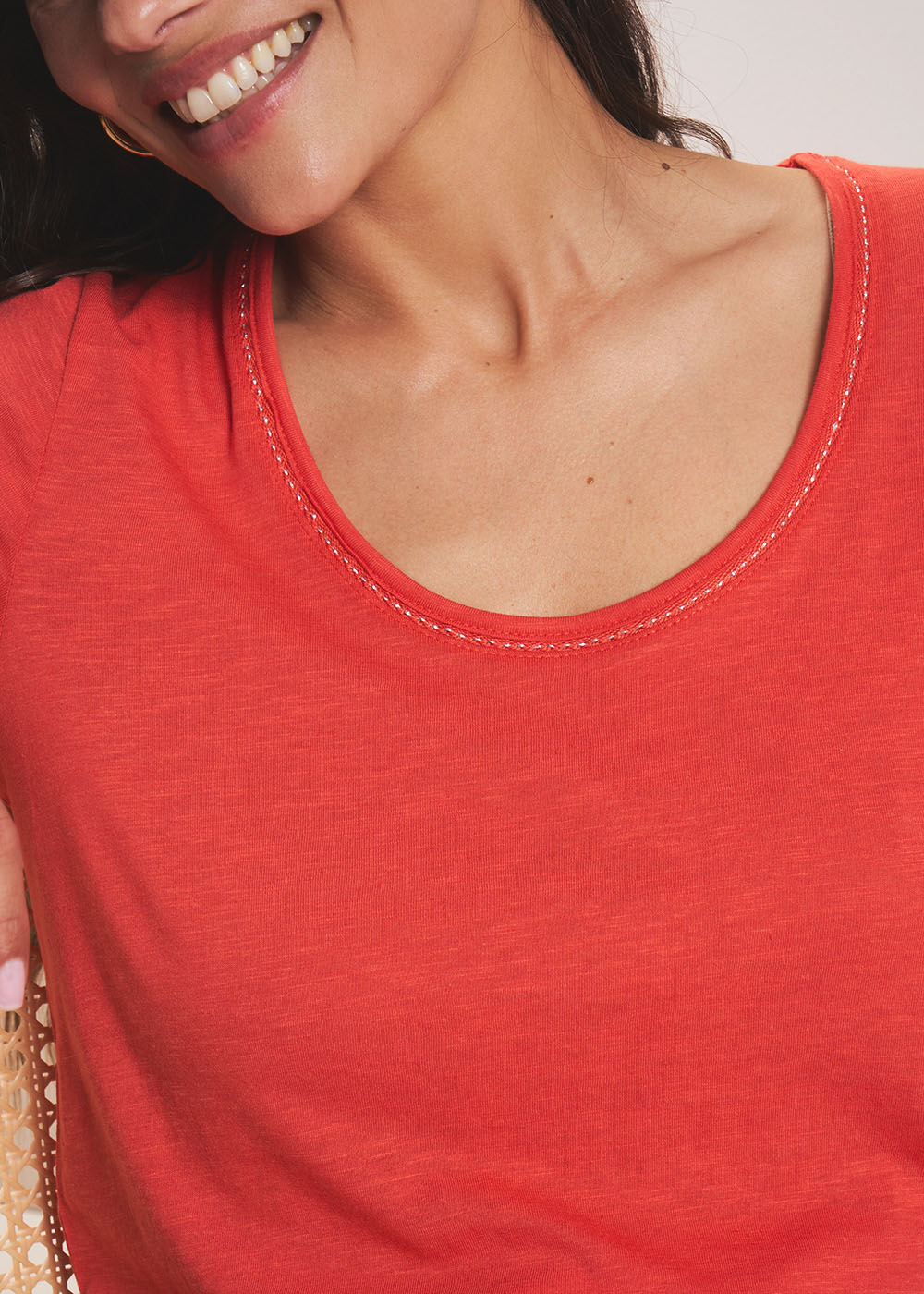 TORNADI Tee-shirt col danseuse en coton modal - 2 - Sud Express - Sud Express