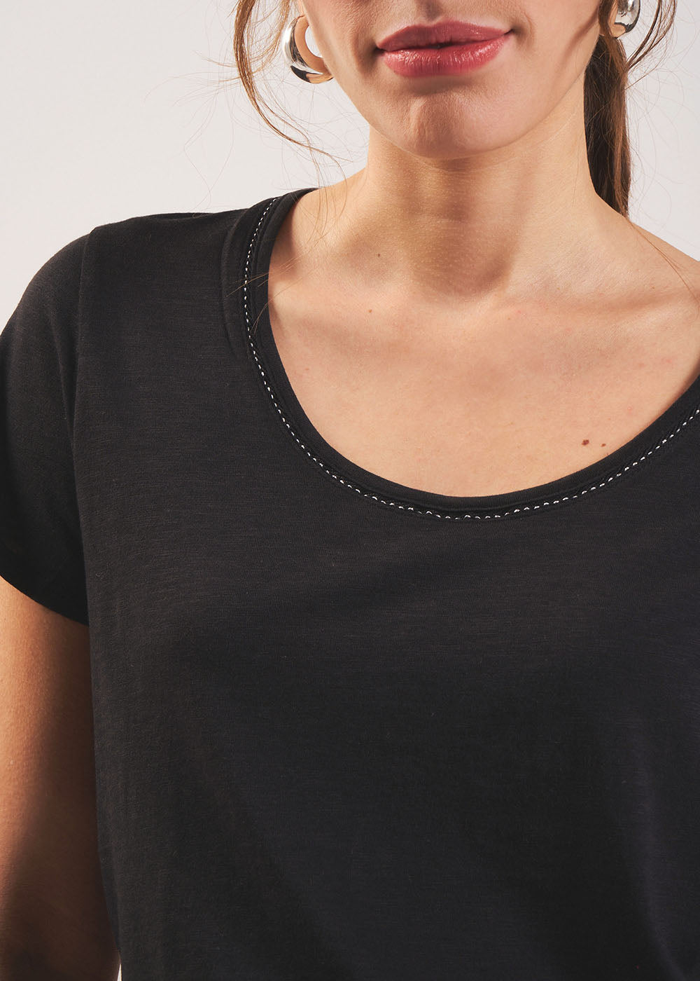 TORNADI Tee-shirt col danseuse en coton modal - 2 - Sud Express - Sud Express