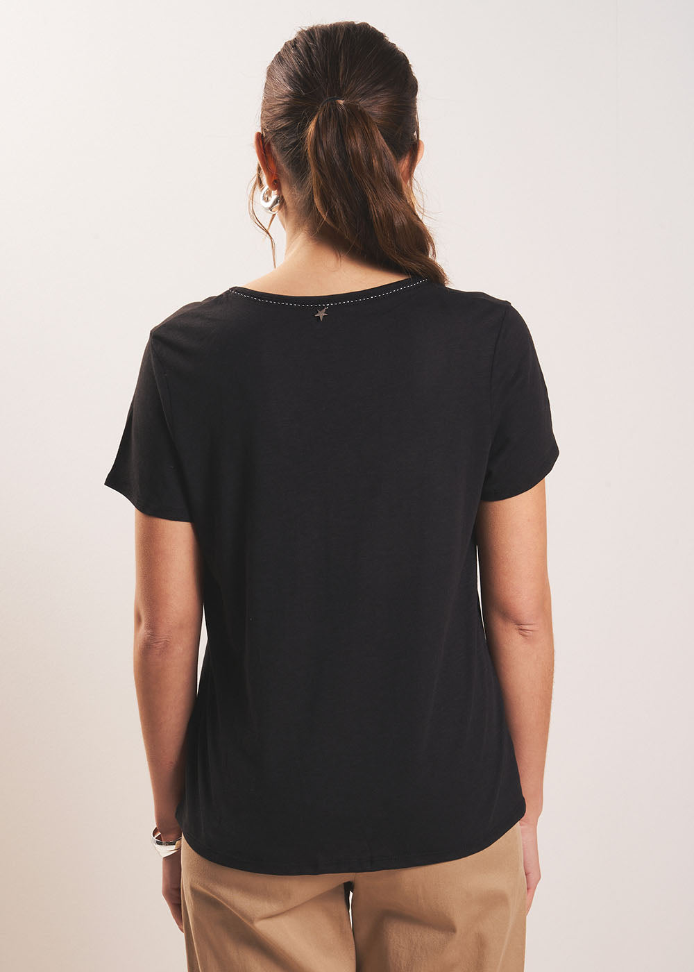 TORNADI Tee-shirt col danseuse en coton modal - 3 - Sud Express - Sud Express