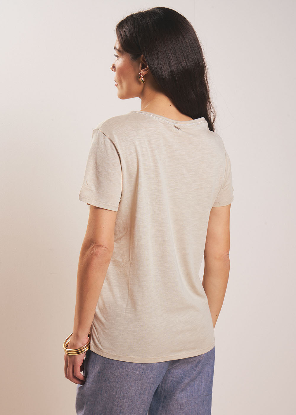 TORNADI Tee-shirt col danseuse en coton modal - 3 - Sud Express - Sud Express