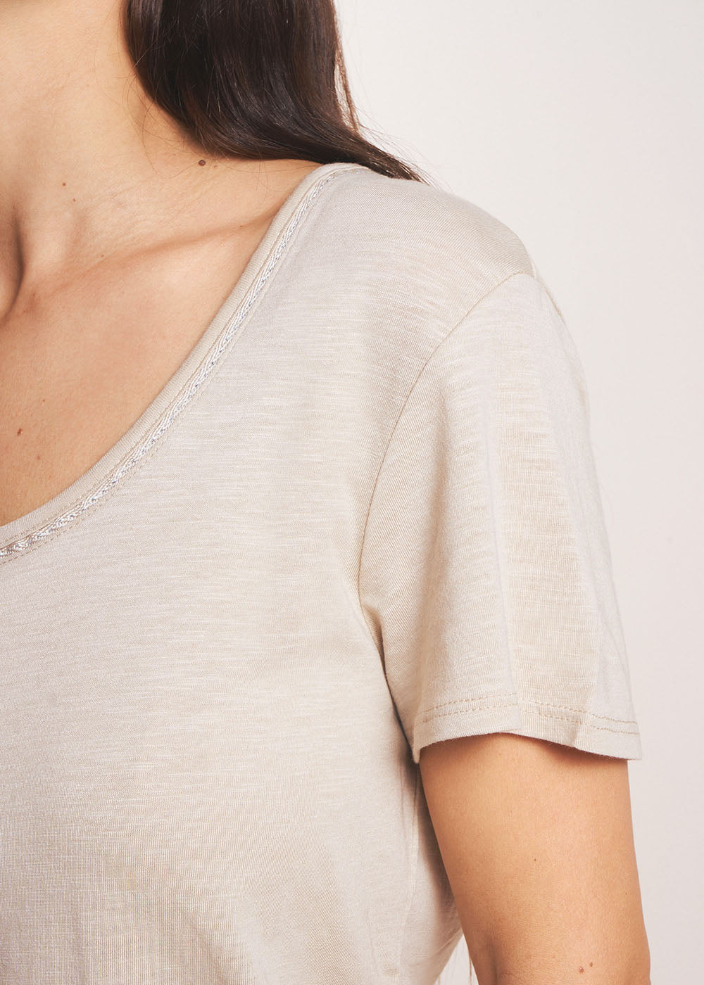 TORNADI Tee-shirt col danseuse en coton modal - 4 - Sud Express - Sud Express