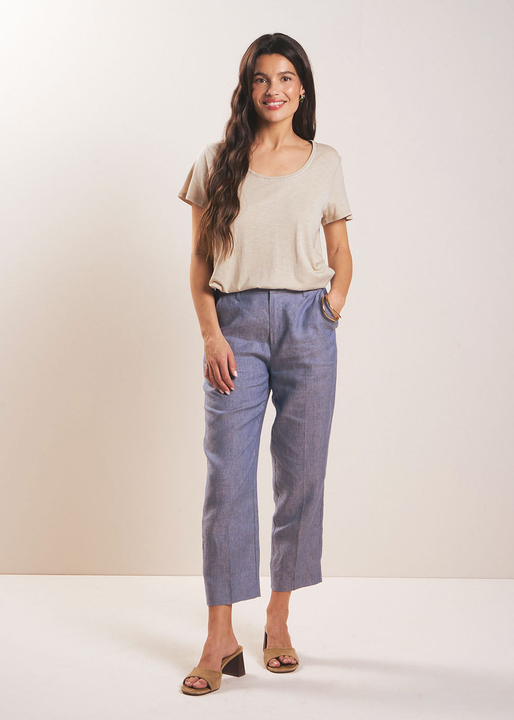 Tee-shirt col danseuse en coton modal - Sud Express - 5 - Sud Express