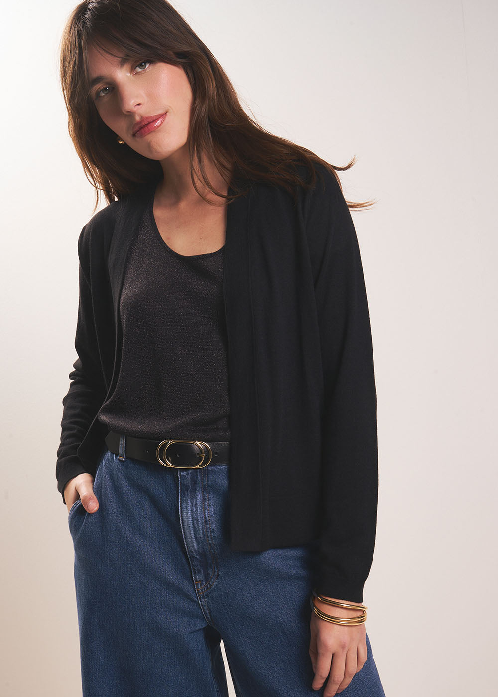 GALDY Gilet à manches longues sans boutons - 1 - Sud Express - Sud Express