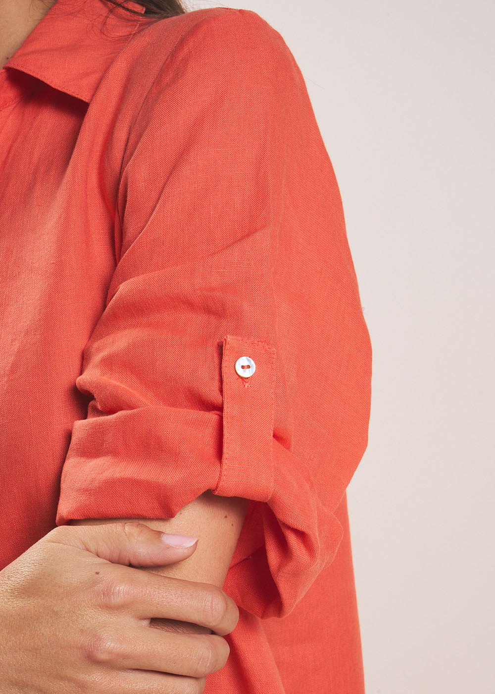 RAVILA Robe courte en lin col chemisier - 4 - Sud Express - Sud Express