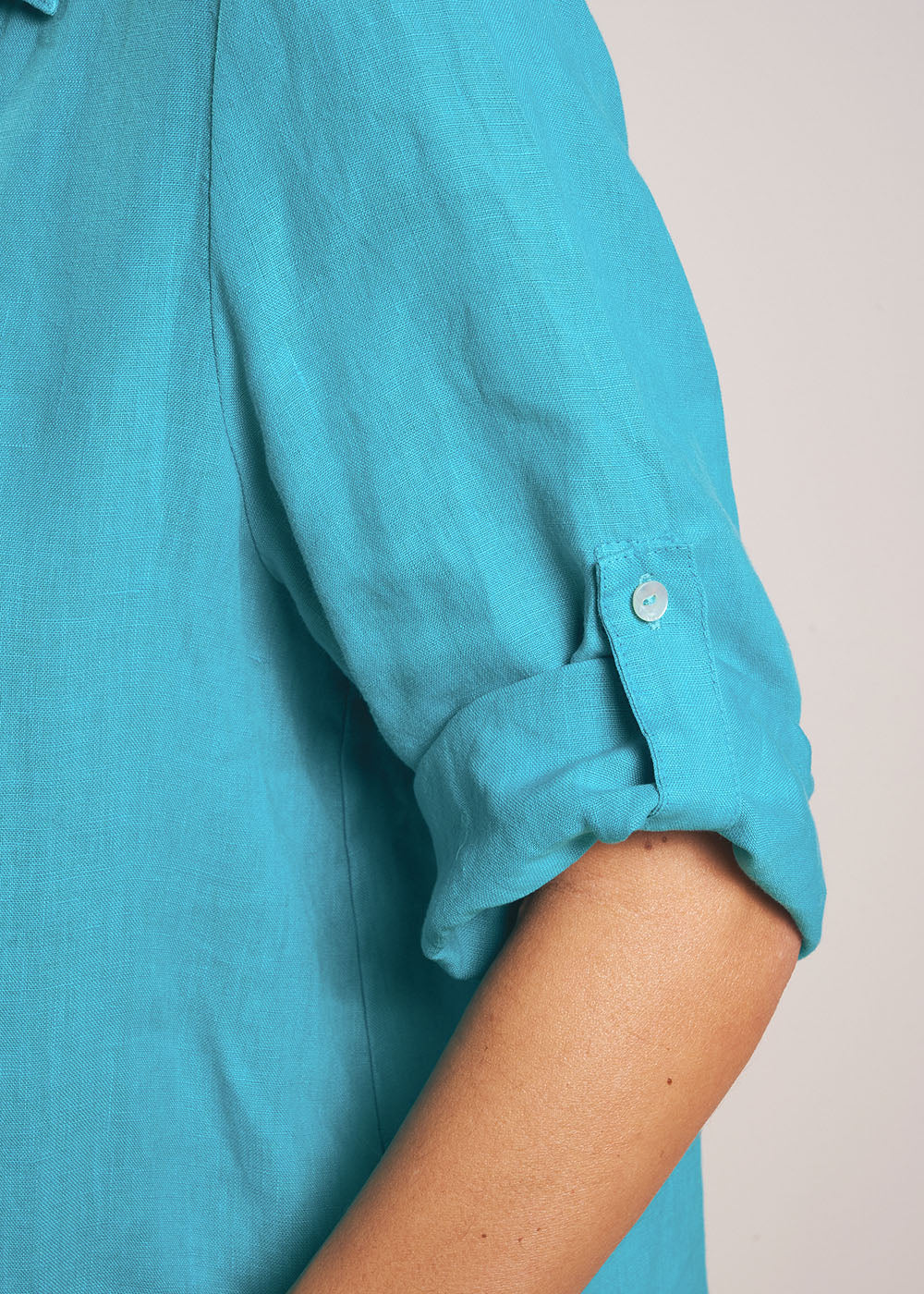 Robe courte en lin col chemisier - Sud Express - 5 - Sud Express