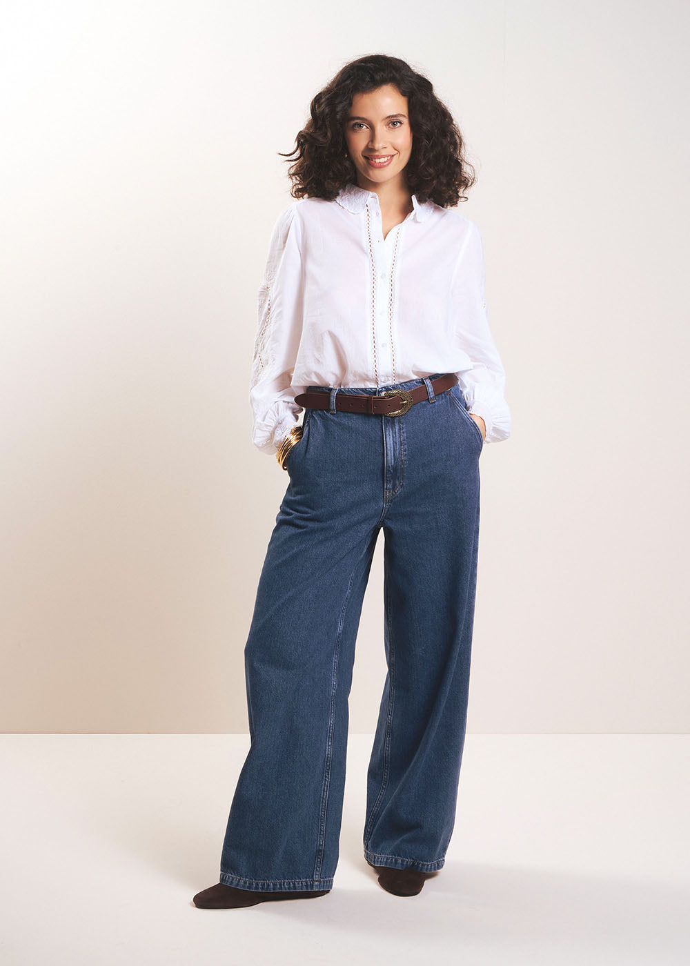 SANDY Jean à jambes très larges et taille haute - 1 - Sud Express - Sud Express