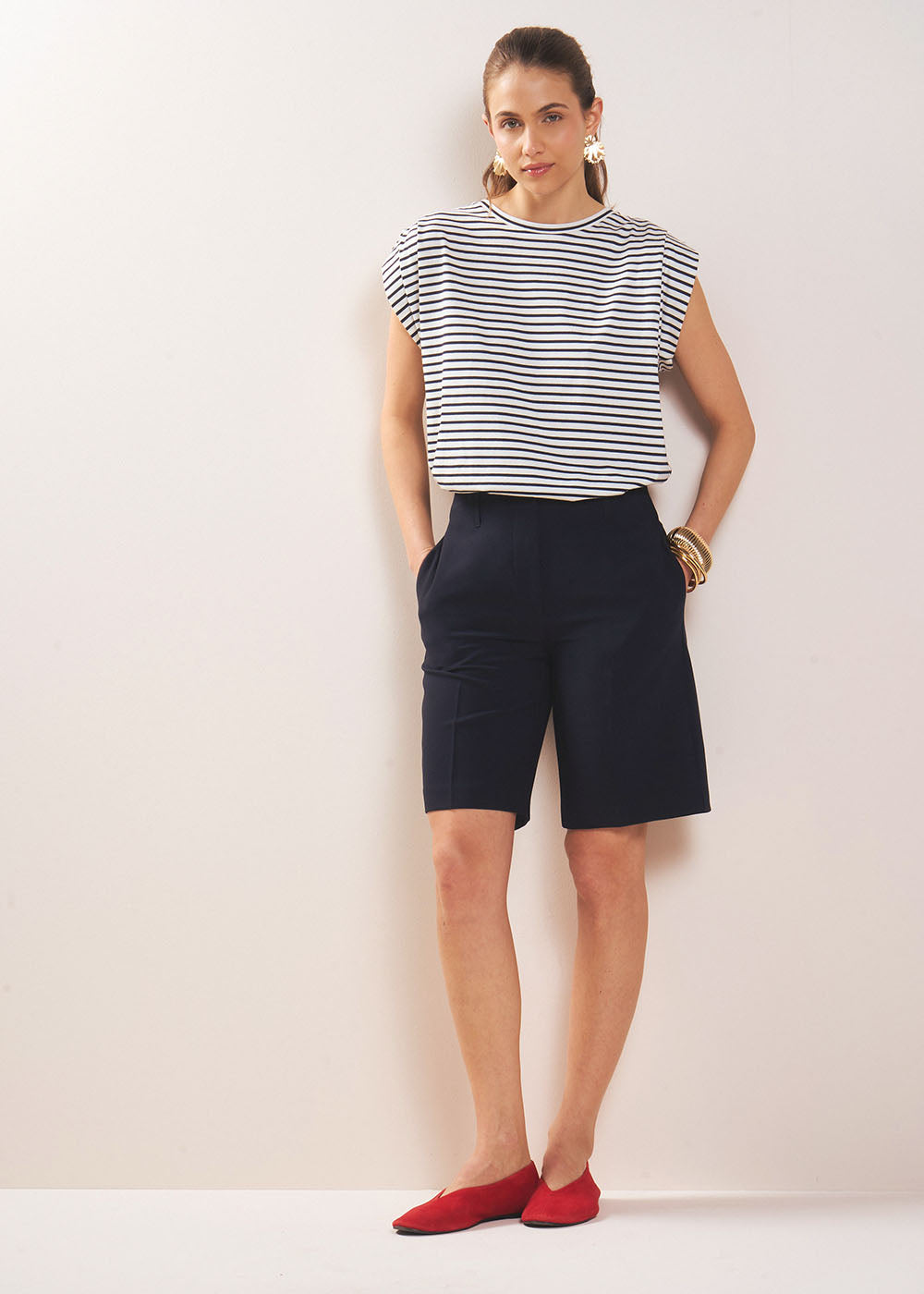 PONTATY Bermuda en crêpe - 1 - Sud Express - Sud Express