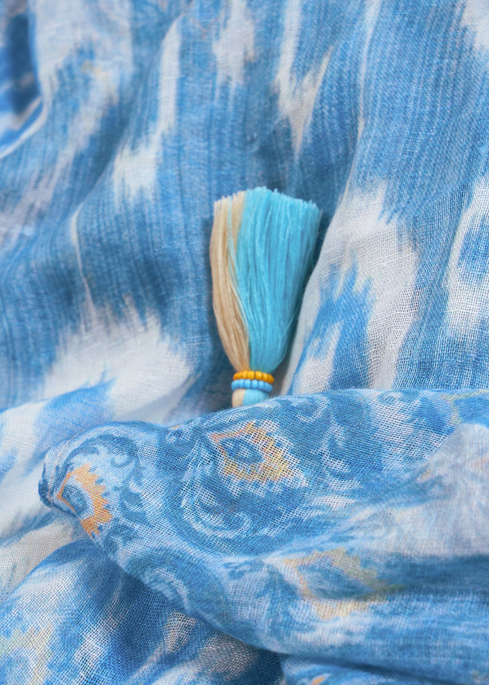 ERYA Foulard carré imprimé à pompons - 2 - Sud Express - Sud Express