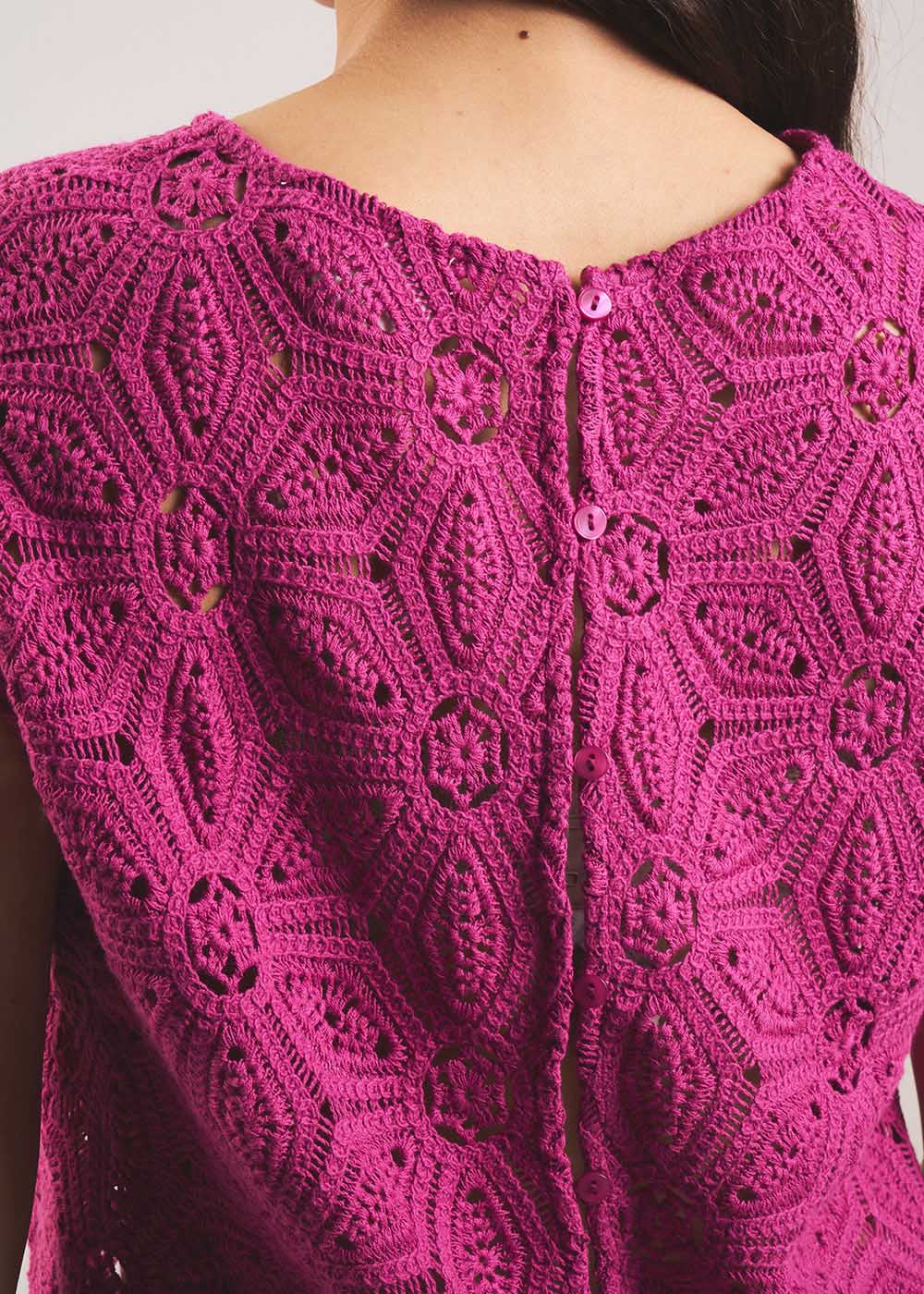 TIMALOU Top en dentelle guipure et dos boutonné - 3 - Sud Express - Sud Express