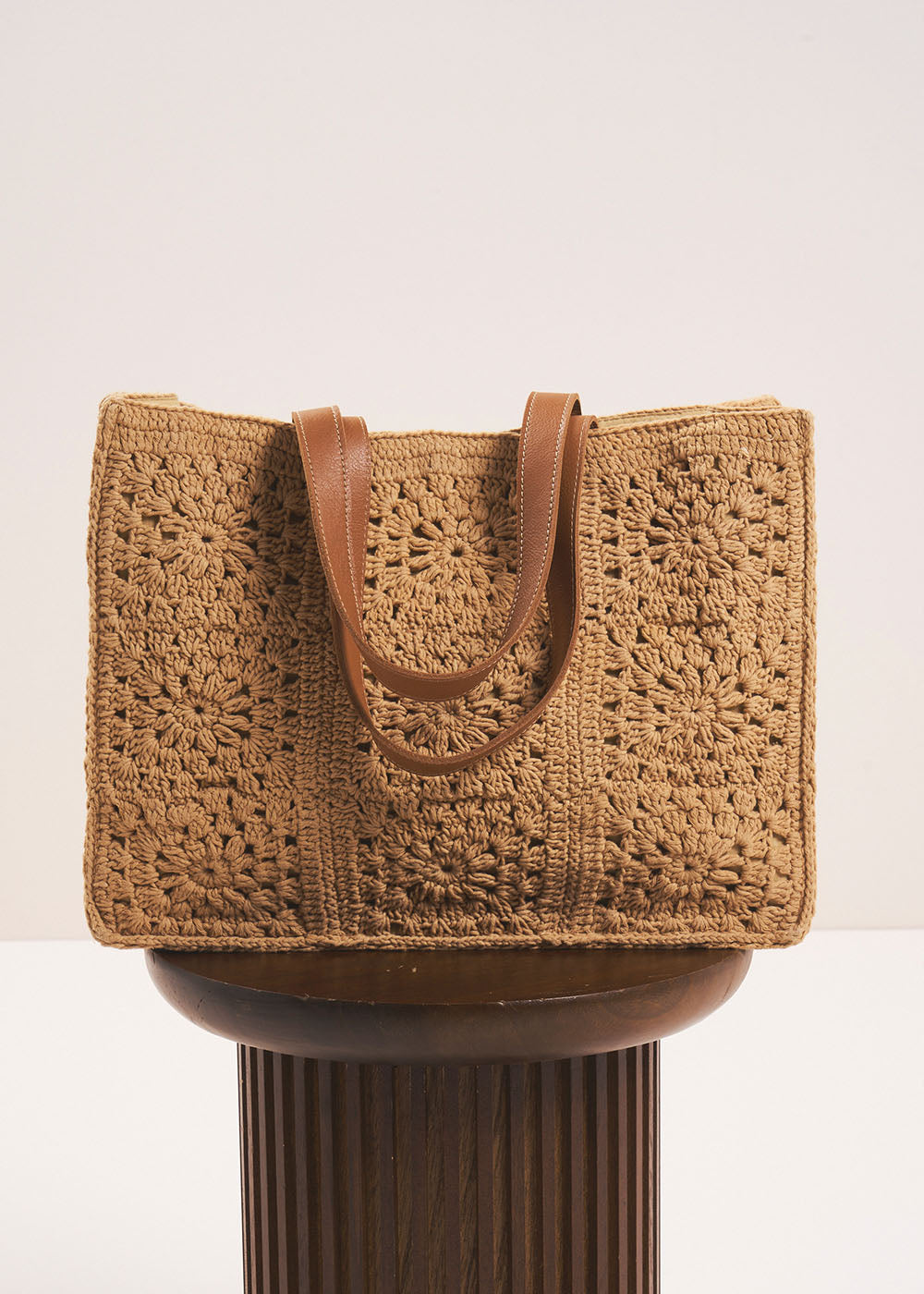 SYANE Sac en crochet avec anses en cuir - 1 - Sud Express - Sud Express