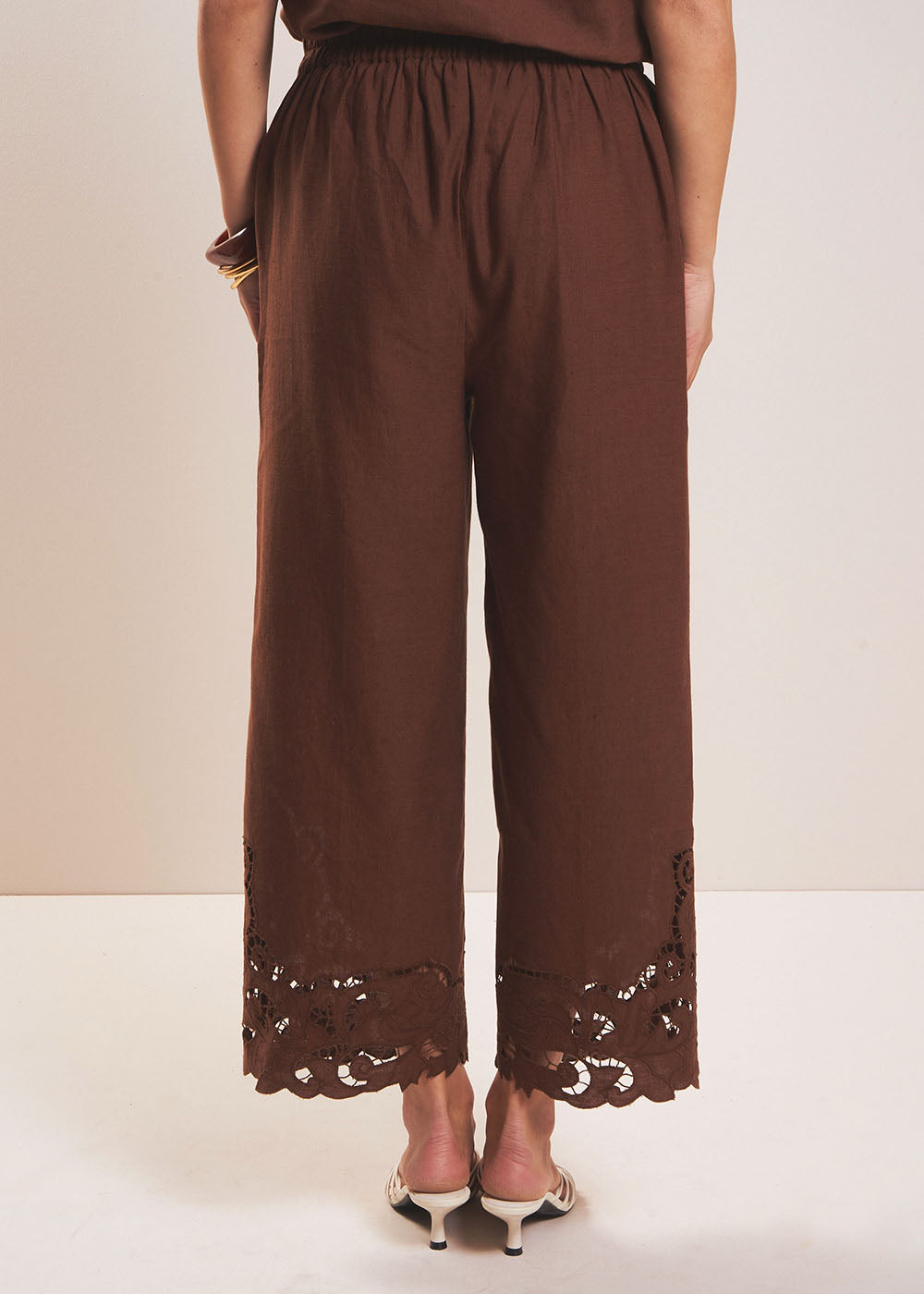 PALINE  Pantalon voile coton lin dentelle - 3 - Sud Express - Sud Express