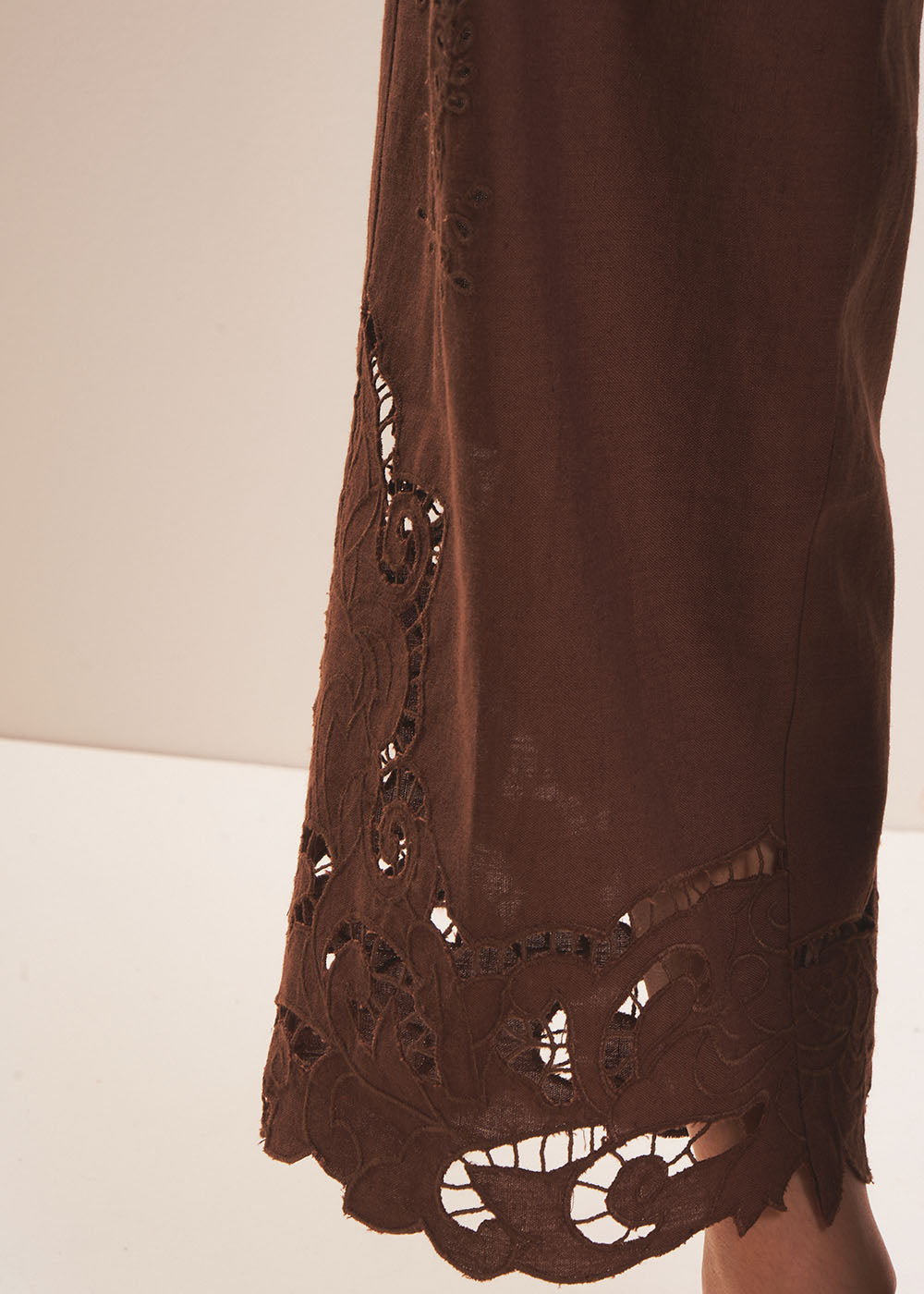 PALINE  Pantalon voile coton lin dentelle - 4 - Sud Express - Sud Express