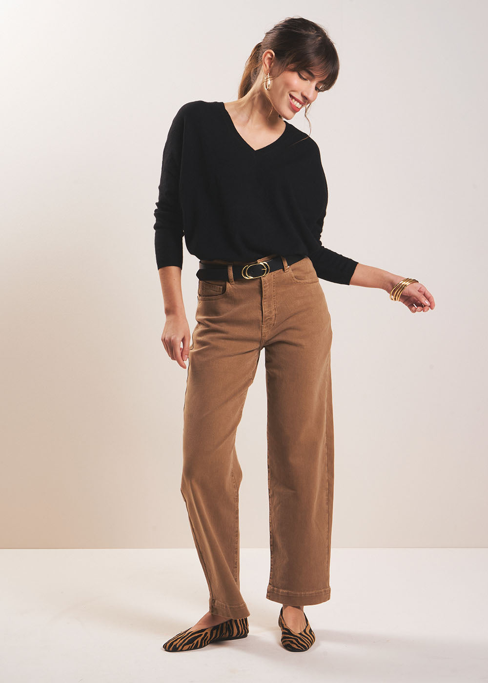 Jean boyfriend à jambe large droite - Sud Express - 5 - Sud Express