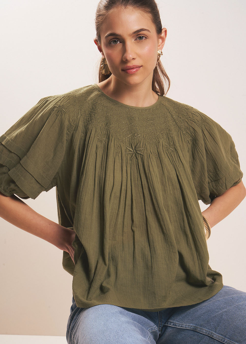 TELYO Blouse smockée - 1 - Sud Express - Sud Express