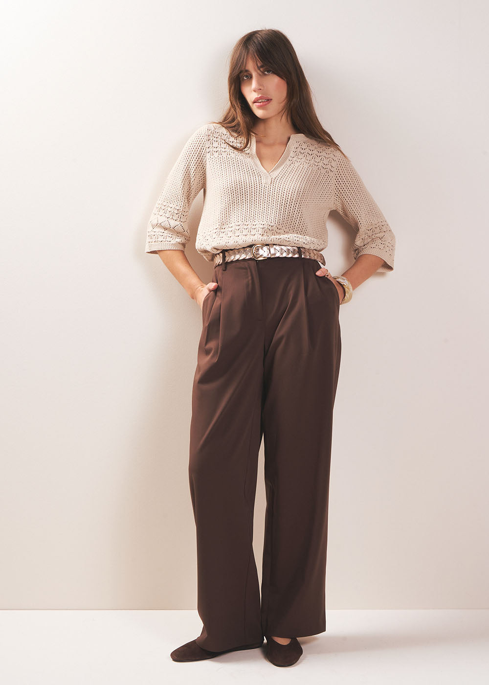 PLOTILDE Pantalon très large à pinces - 1 - Sud Express - Sud Express