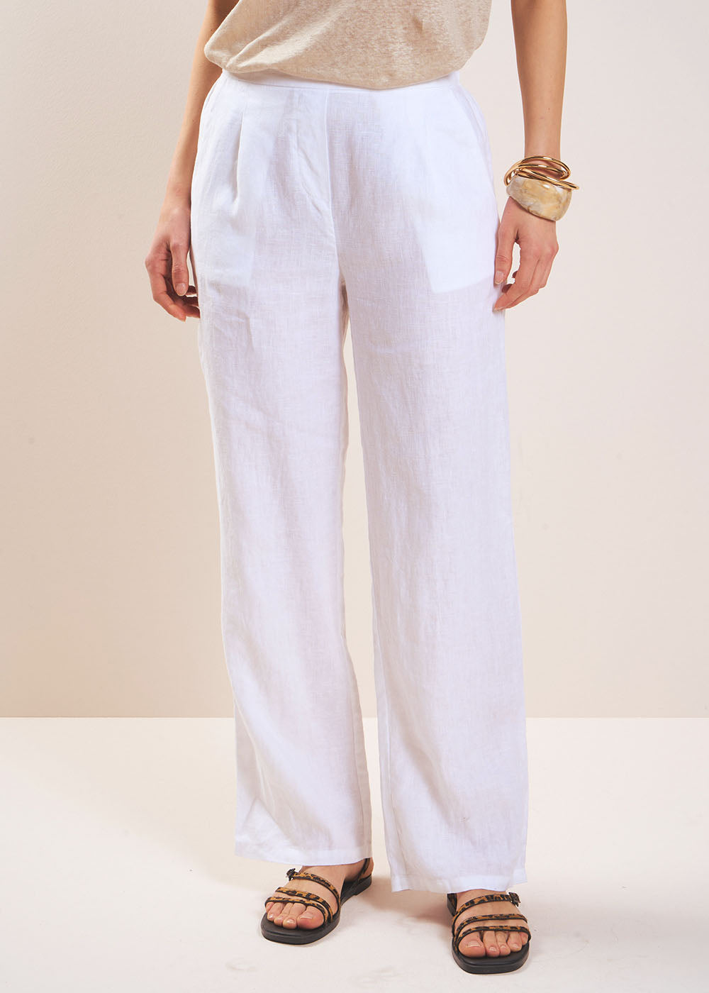 PASKO Pantalon en lin jambe droite - 3 - Sud Express - Sud Express