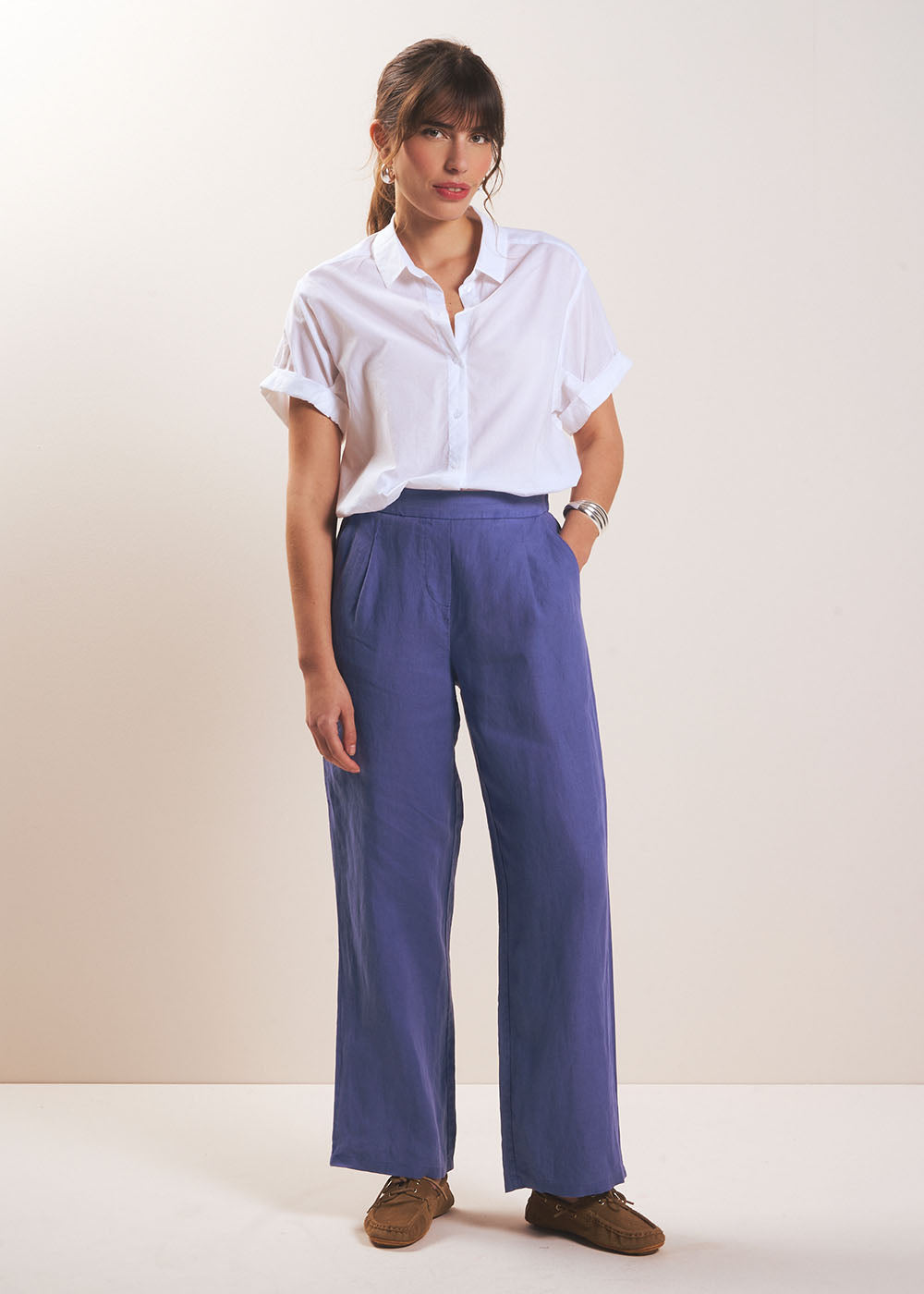 PASKO Pantalon en lin jambe droite - 1 - Sud Express - Sud Express