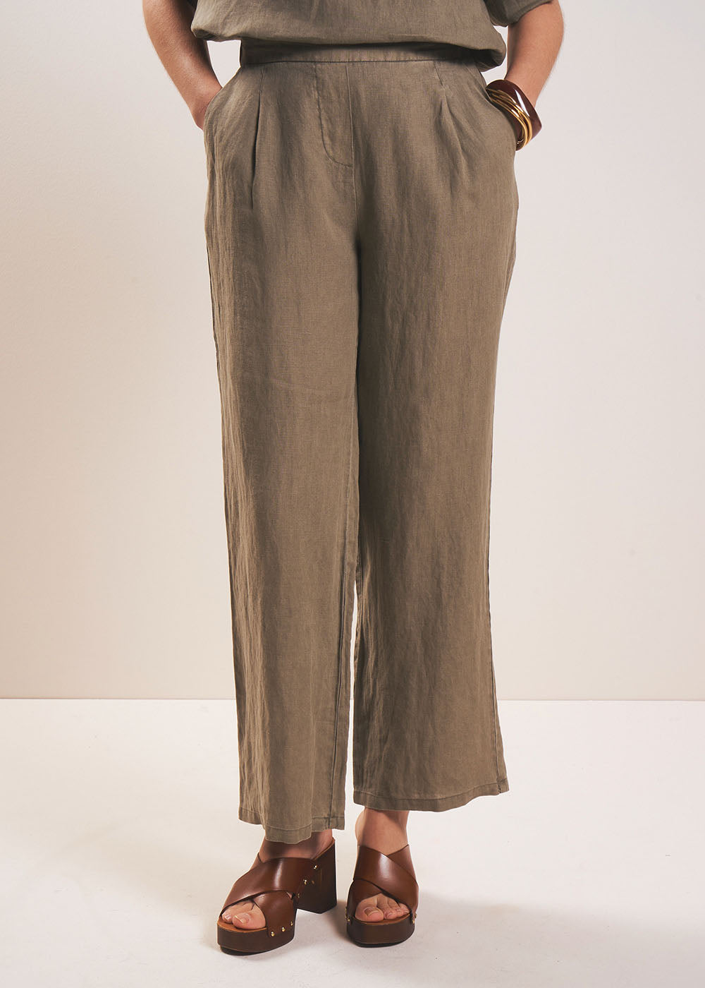 Pantalon en lin jambe droite - Sud Express - 2 - Sud Express