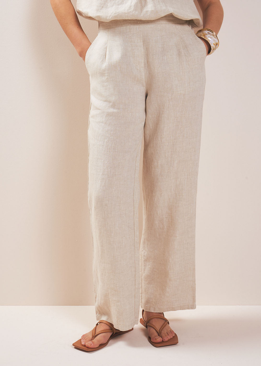 PASKO Pantalon en lin jambe droite - 1 - Sud Express - Sud Express