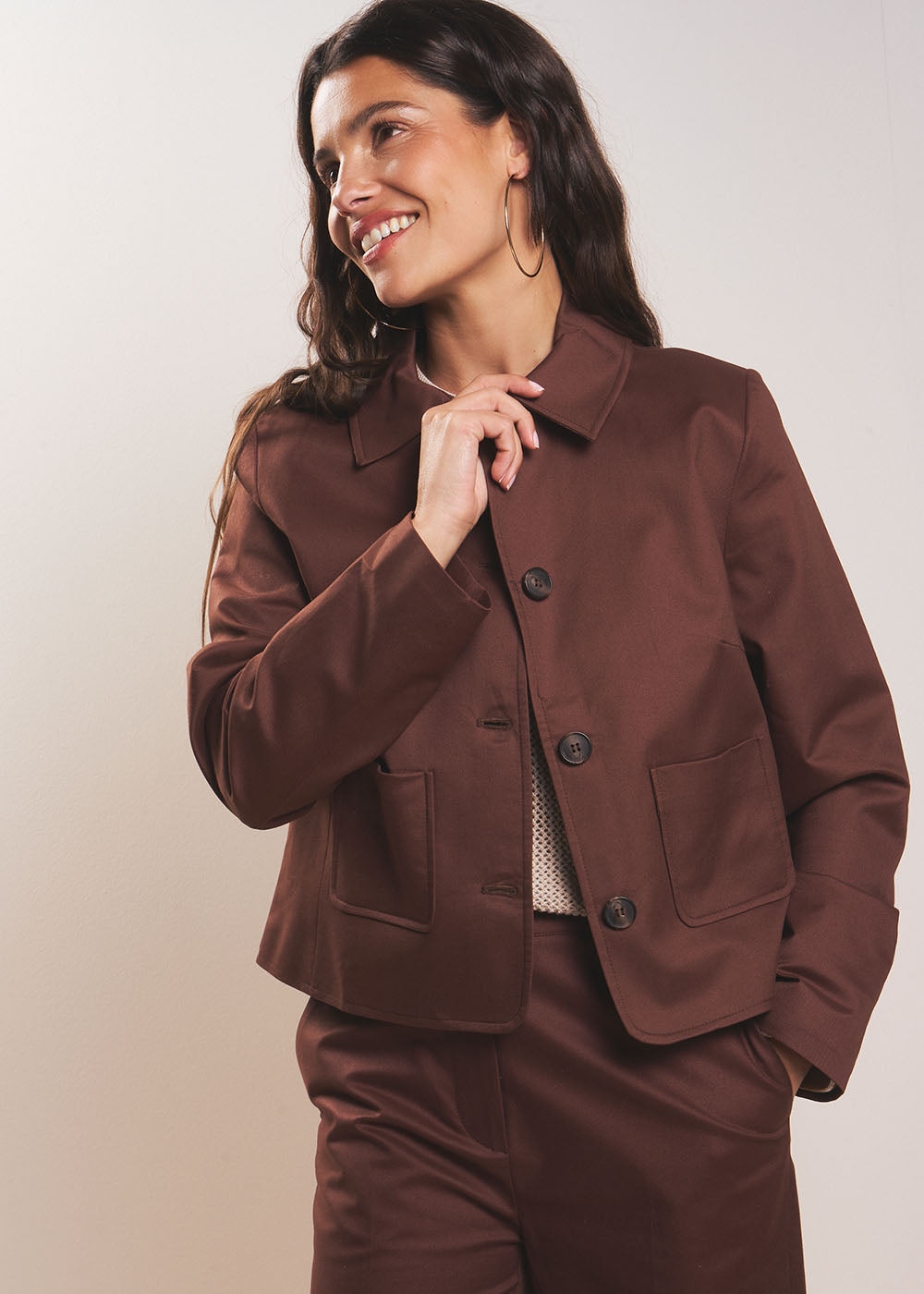 VEBORAH Veste courte boxy en coton - 1 - Sud Express - Sud Express