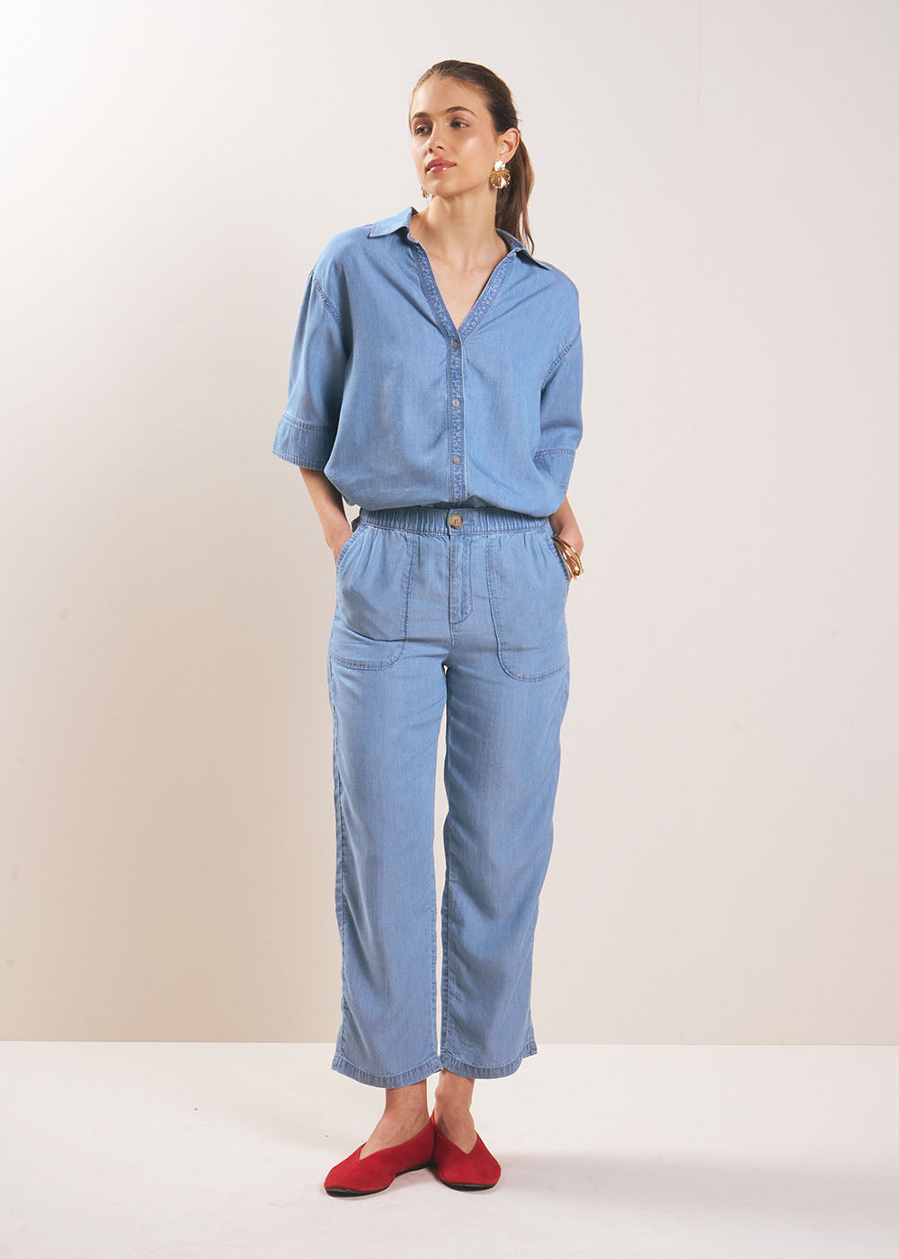 PAROSA Pantalon carotte en lyocell - 1 - Sud Express - Sud Express