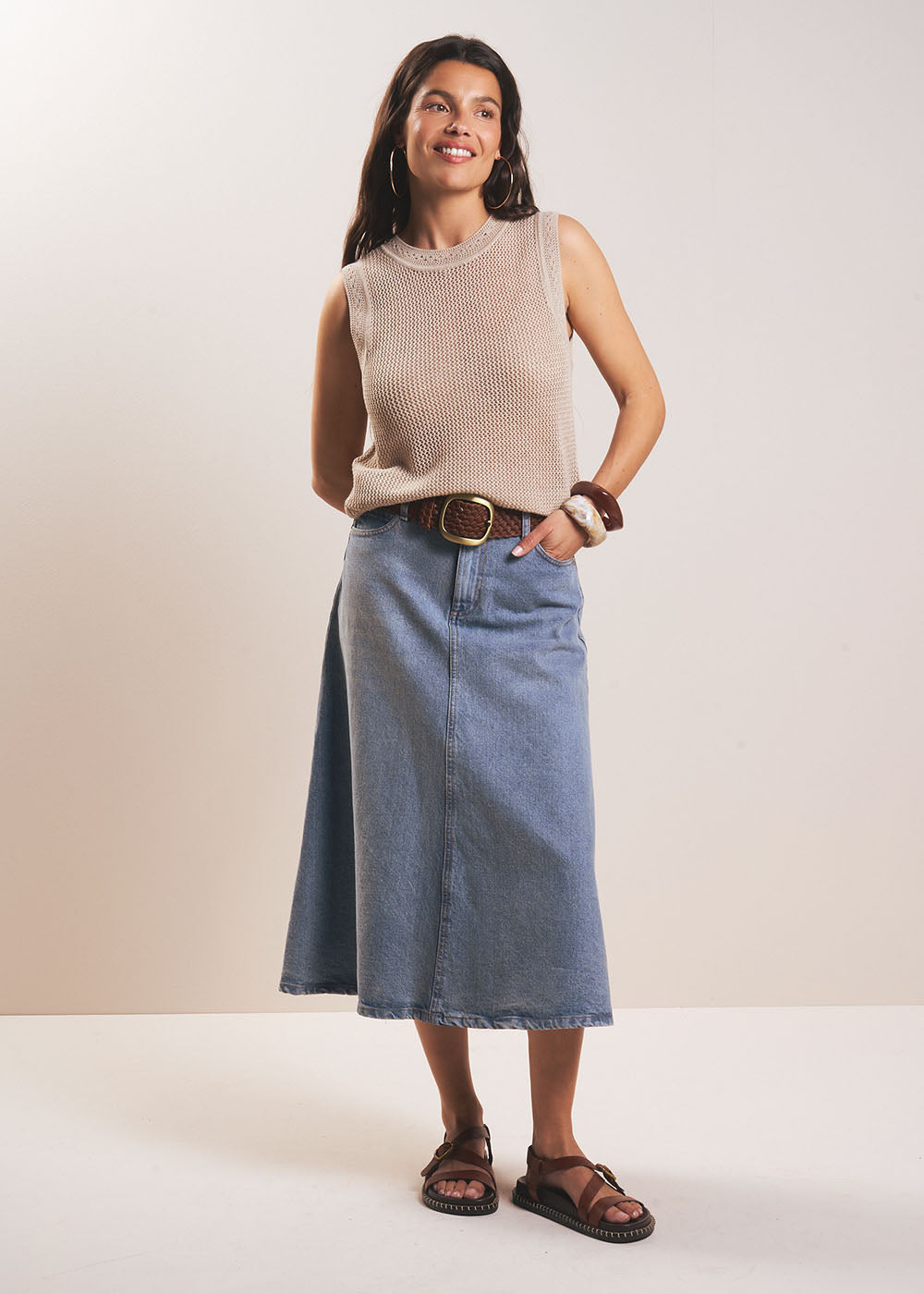 JUSTICE Jupe midi en jean - 1 - Sud Express - Sud Express