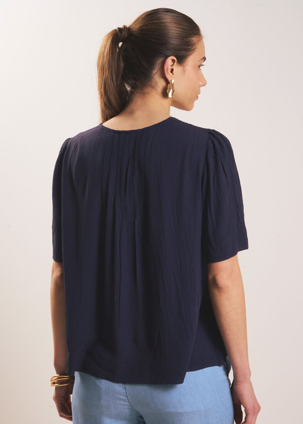 TALIZIA Top brodé en gaze de coton - 3 - Sud Express - Sud Express