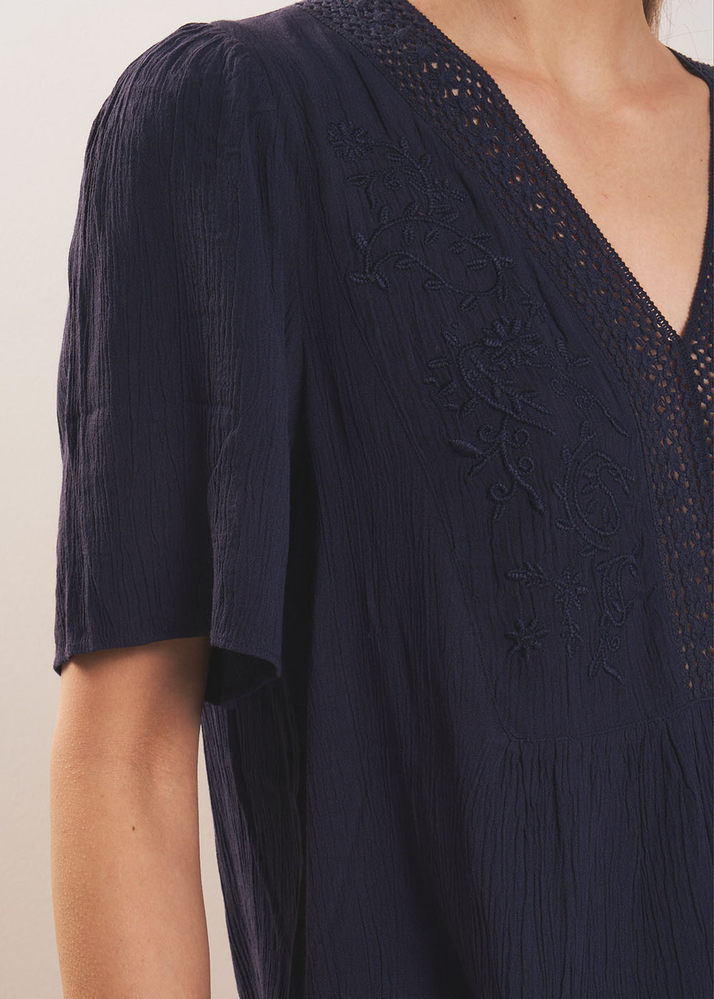 TALIZIA Top brodé en gaze de coton - 4 - Sud Express - Sud Express