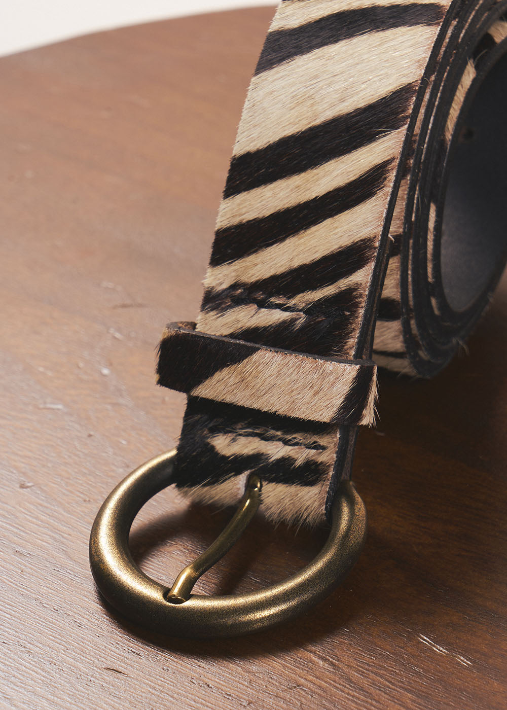 CONTINE  Ceinture zébrée noir et écru - 1 - Sud Express - Sud Express